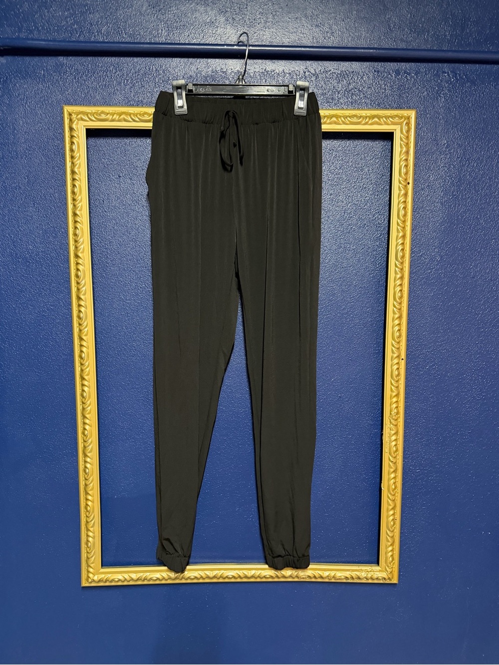 Black Elastic Waist Jogger Pants